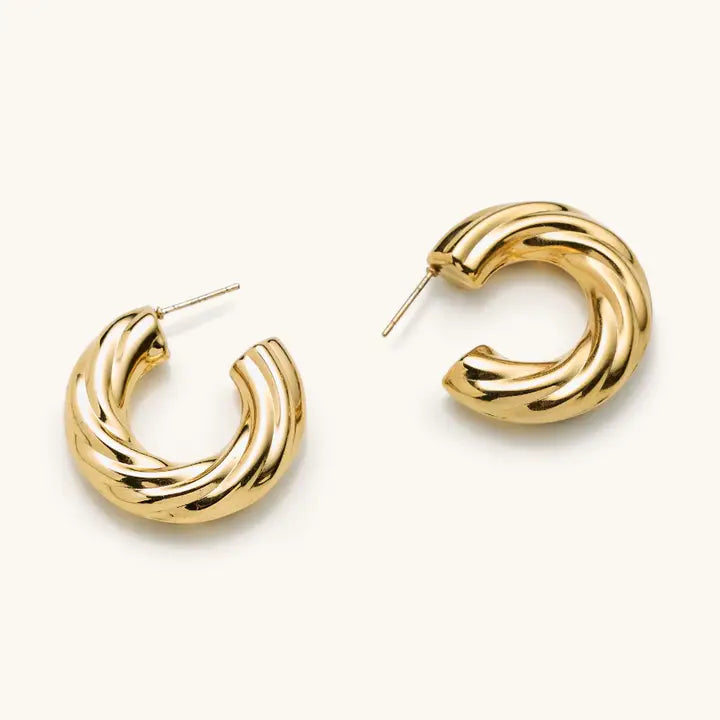 Chunky Twist Gold Hoops