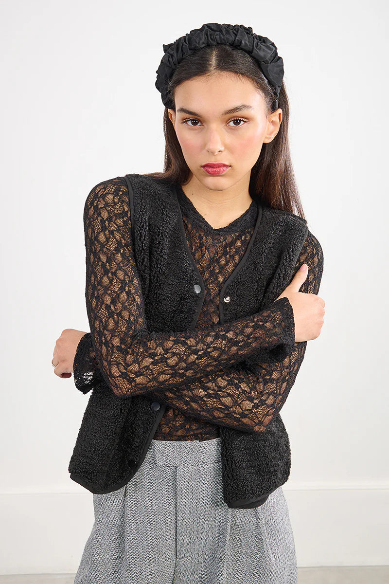 Emery Lace L/S Top BlK