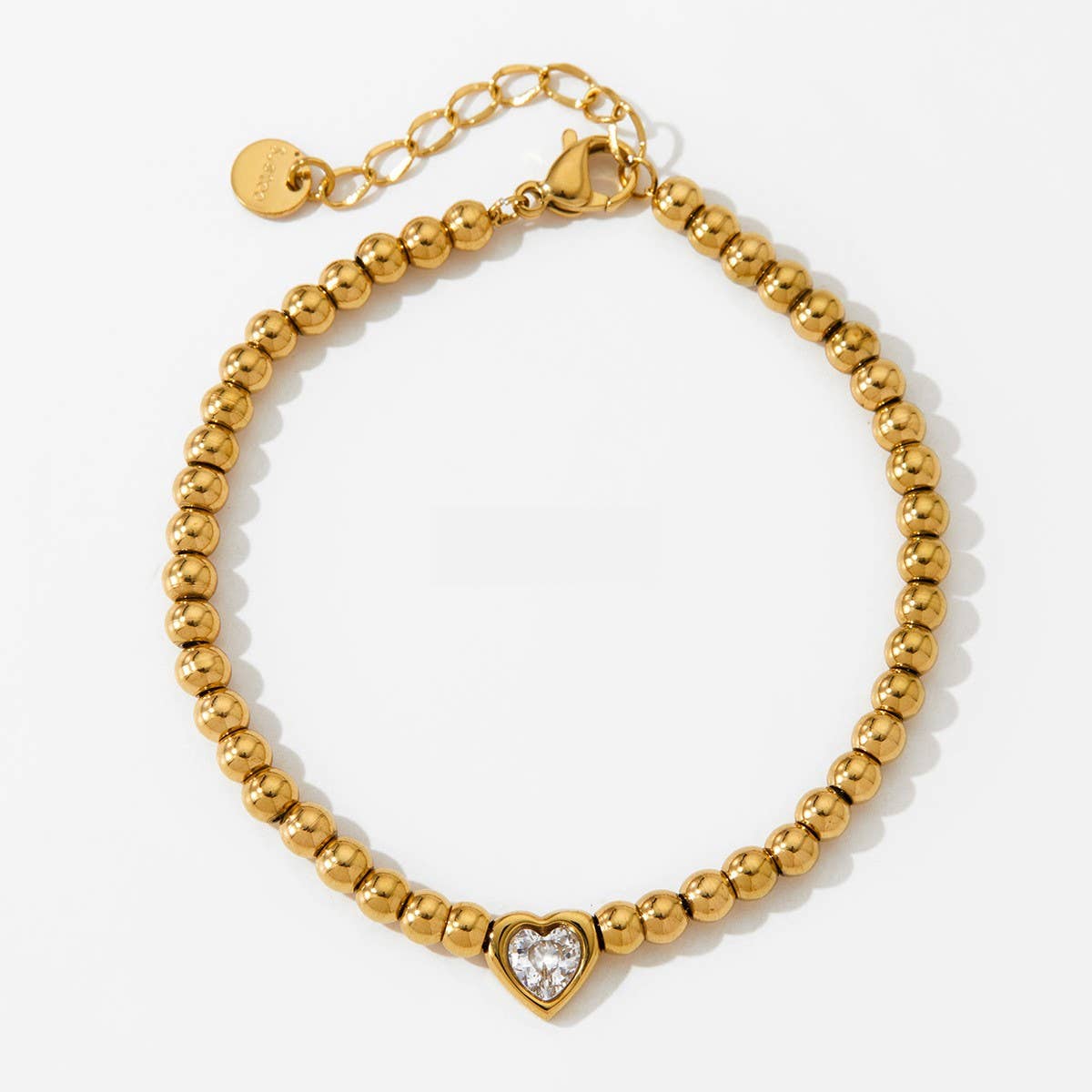 Rhinestone Heart Stretch Bracelet