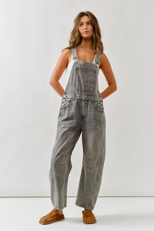 Slouchy Barrel Relaxed Fit Overalls