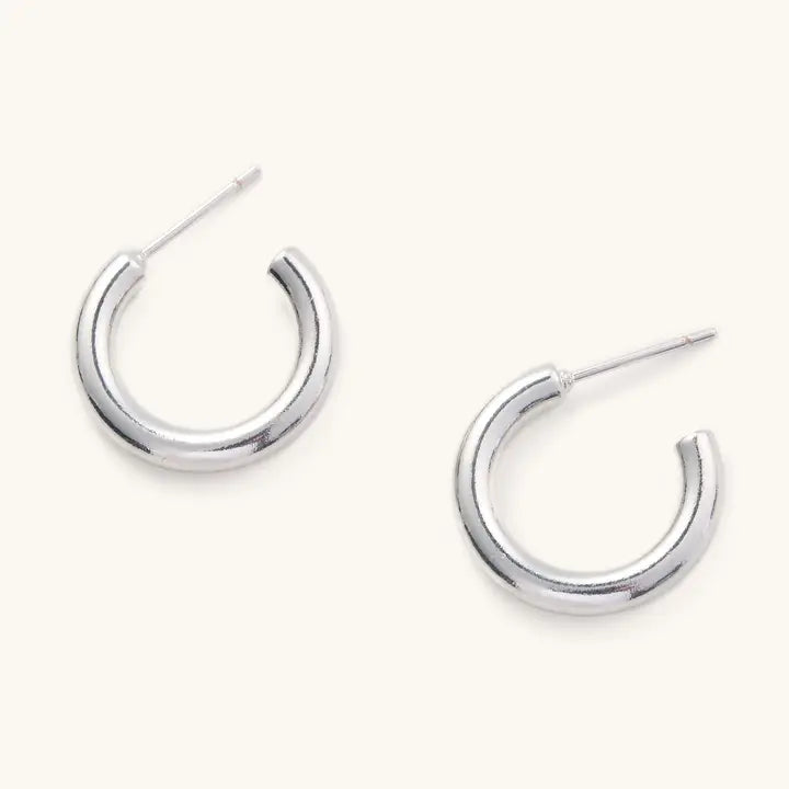 Silver Tessa Tube Hoops