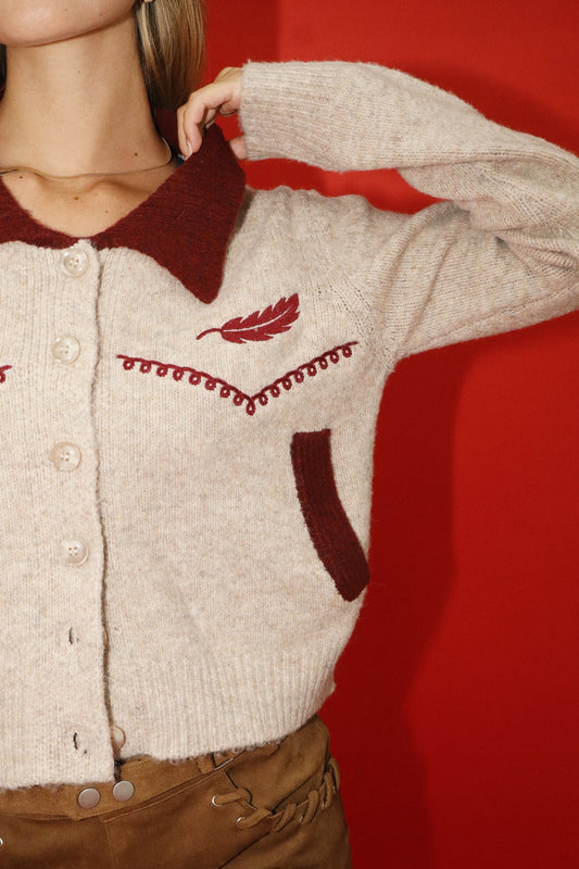 Eleanor Western Embroidered Cardigan Sweater