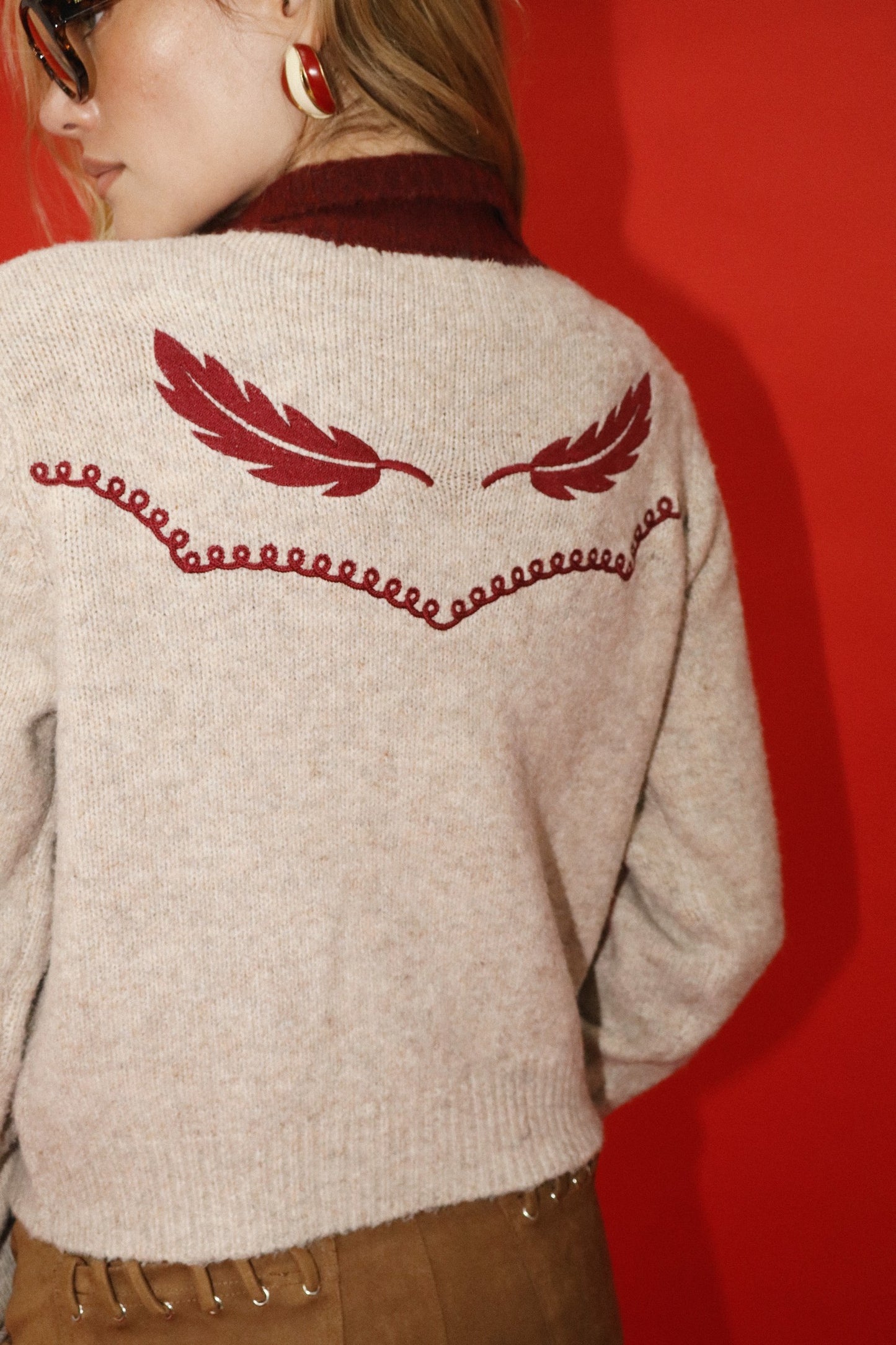 Eleanor Western Embroidered Cardigan Sweater