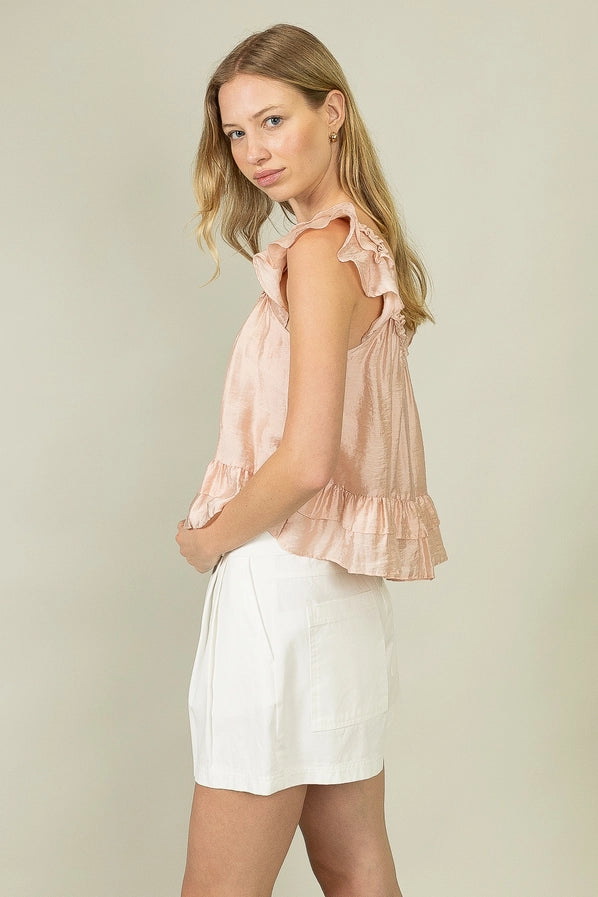 Scarlett Ruffle Trim Sleeve Top
