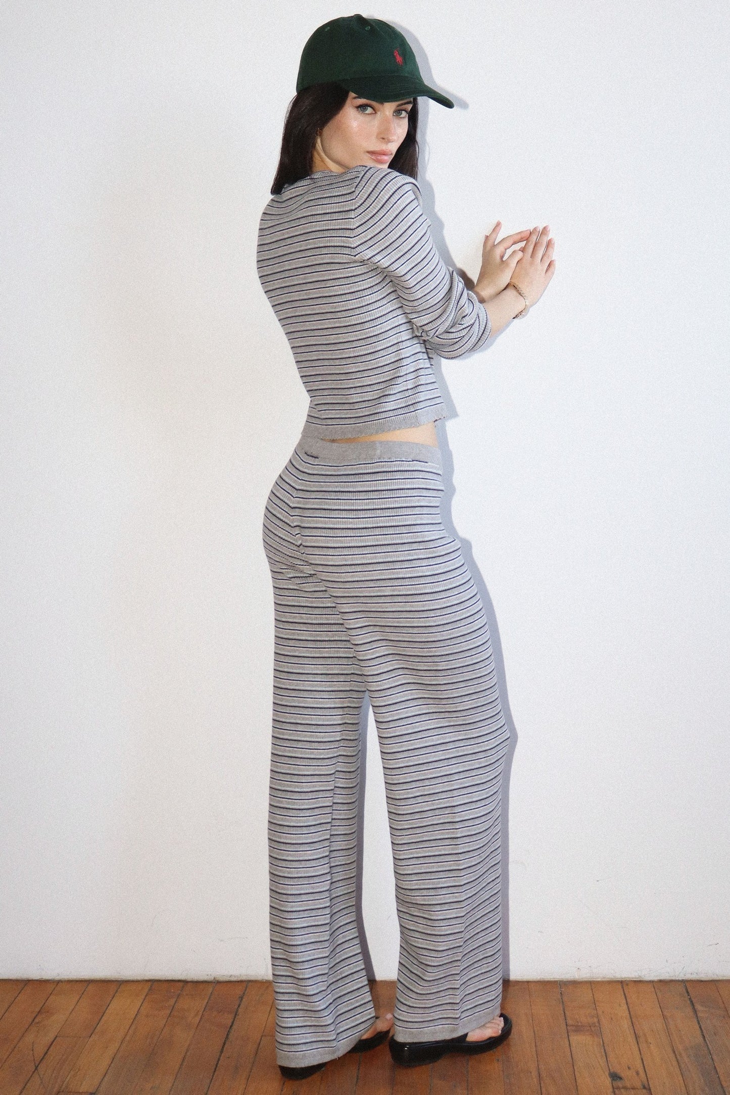 Harper Knit Ribbed Striped Lounge Pant