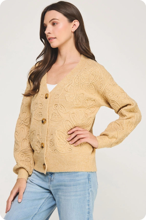 Mae Floral Embroidery Cardigan