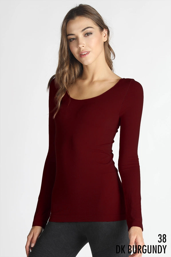 Parker Burgundy Basic Long Sleeve Top