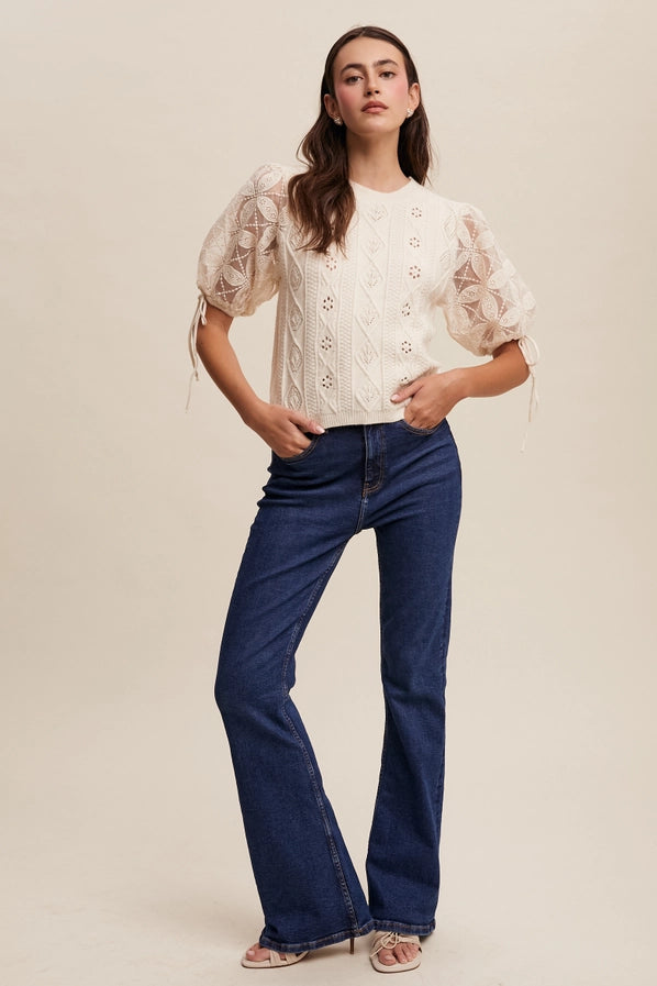 Kara Crochet/Knit Top
