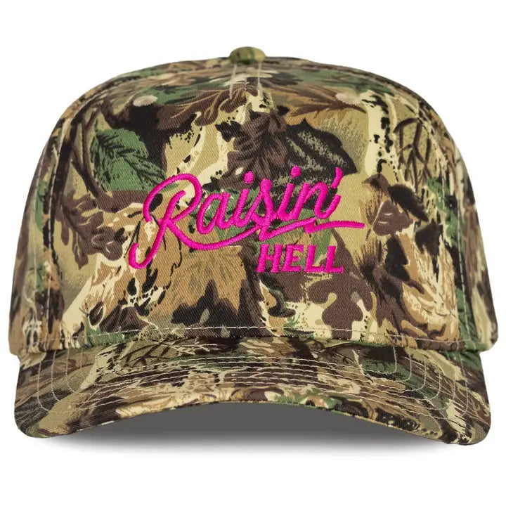 Raising Hell Camo Trucker Hat
