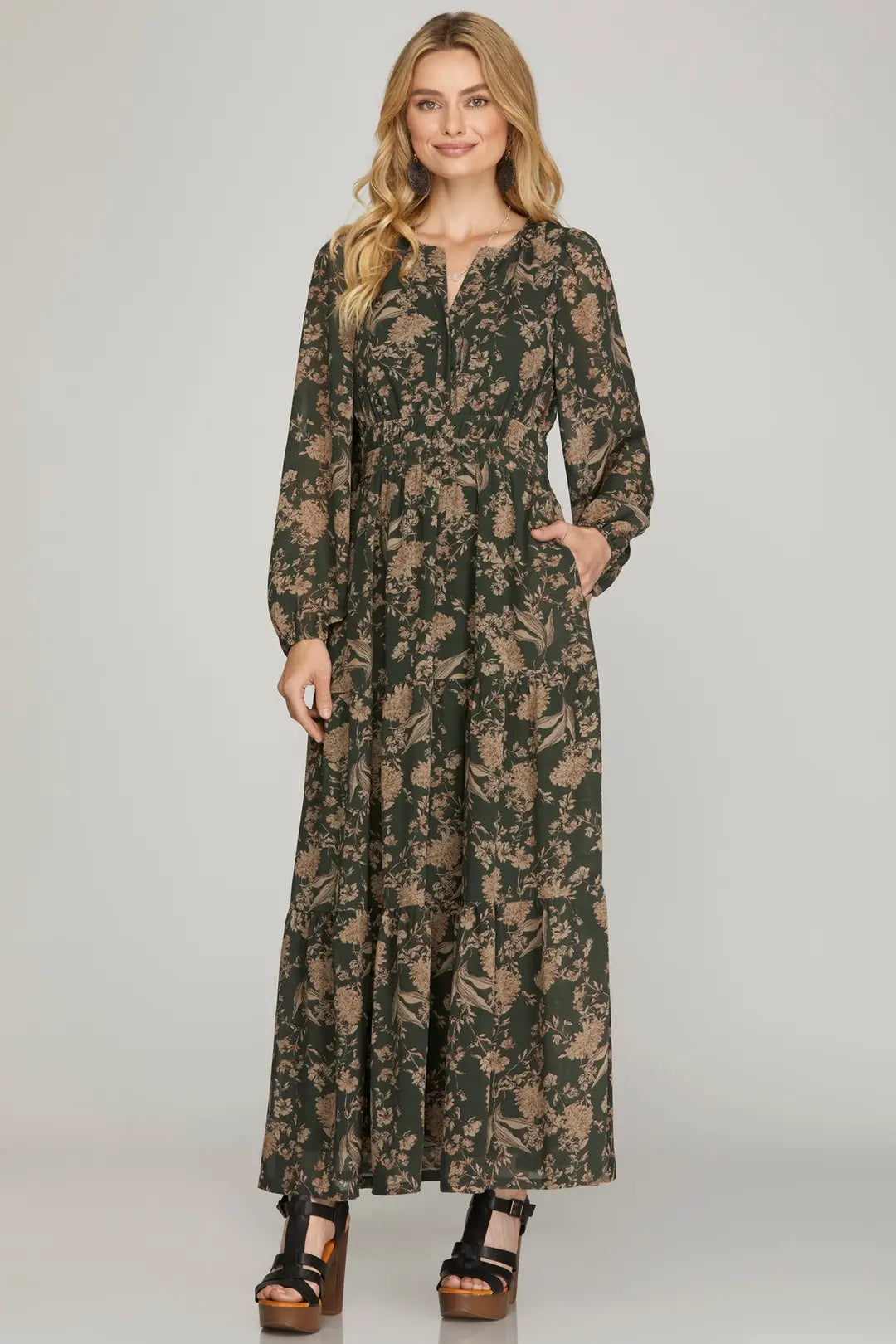 Mckenzie L/S Floral Print Dress