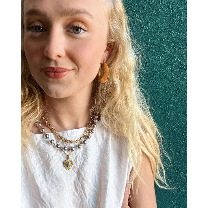 Doris Turquoise Heart Necklace