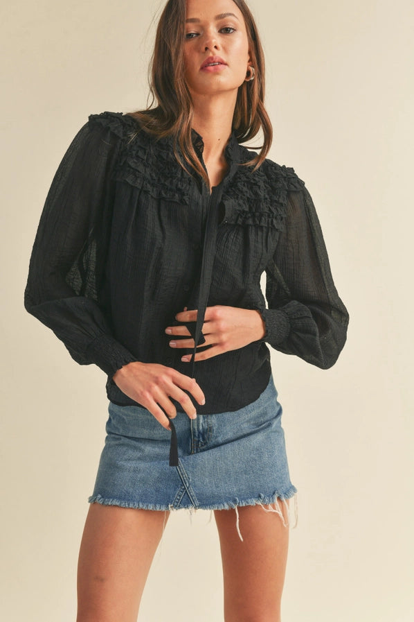 Danielle Ruffle Yoke Blouse