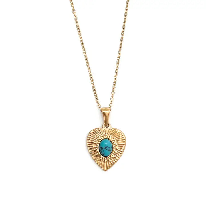 Doris Turquoise Heart Necklace