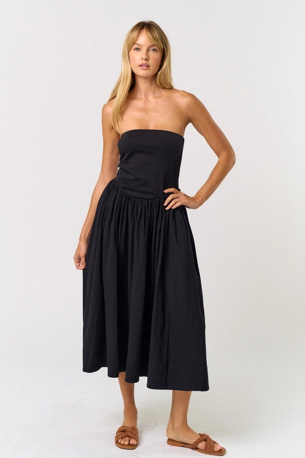 Collette Strapless Midi Dress