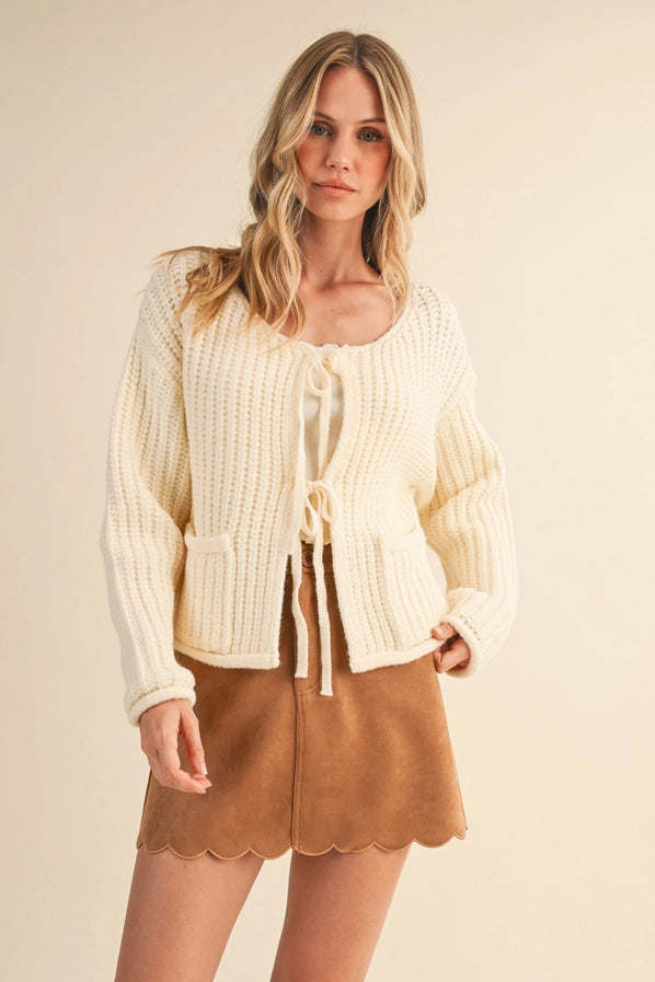 Paityn Front Tie/Bow Cardigan