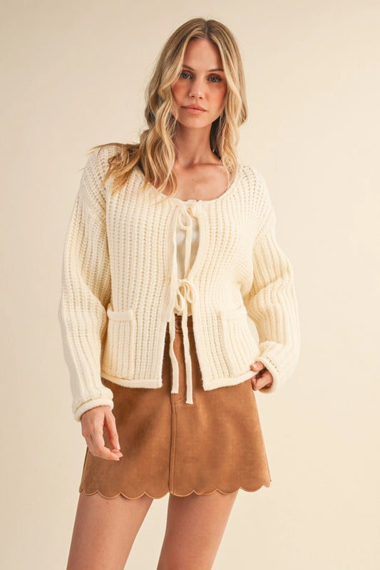 Paityn Front Tie/Bow Cardigan