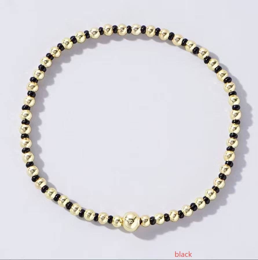 Beaded Stretch Bracelet/Black