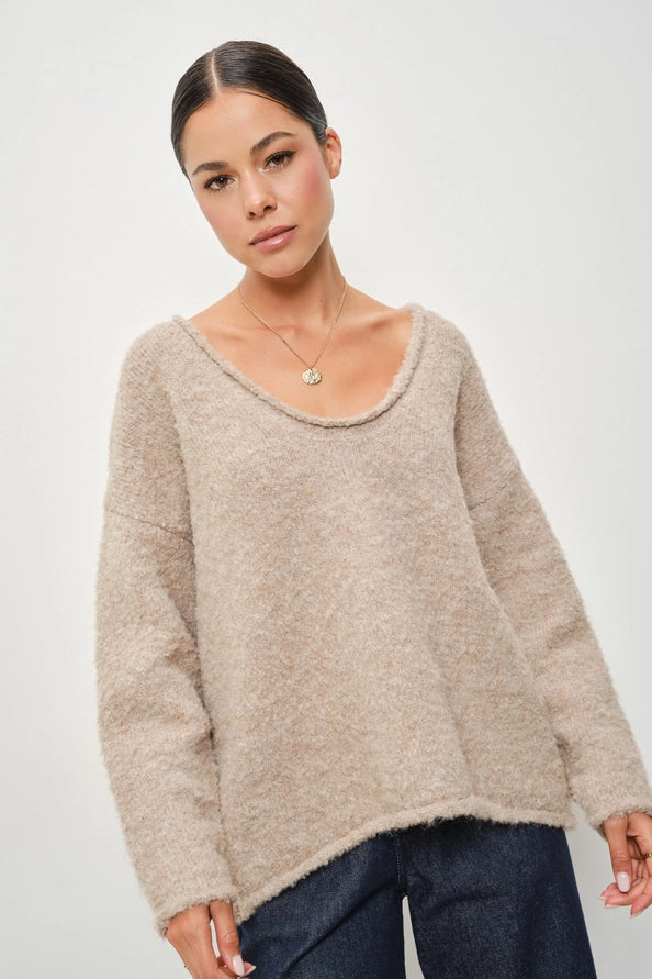 Martha V Neck Soft Pullover Sweater