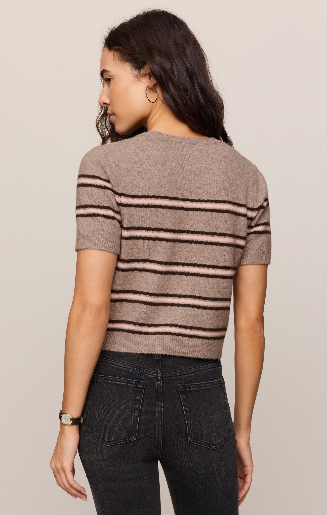 Gatewood Stripe Sweater Top/Ash