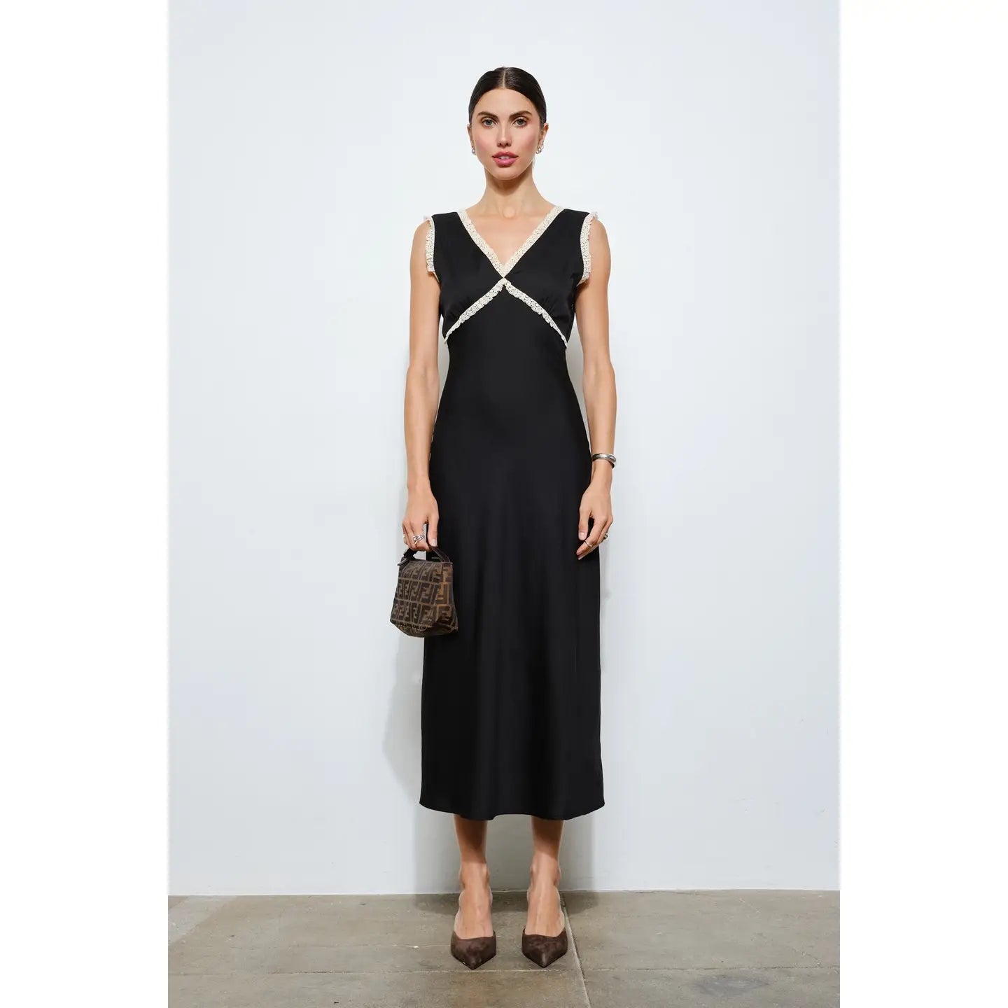 Alessandra Lace Trim Dress