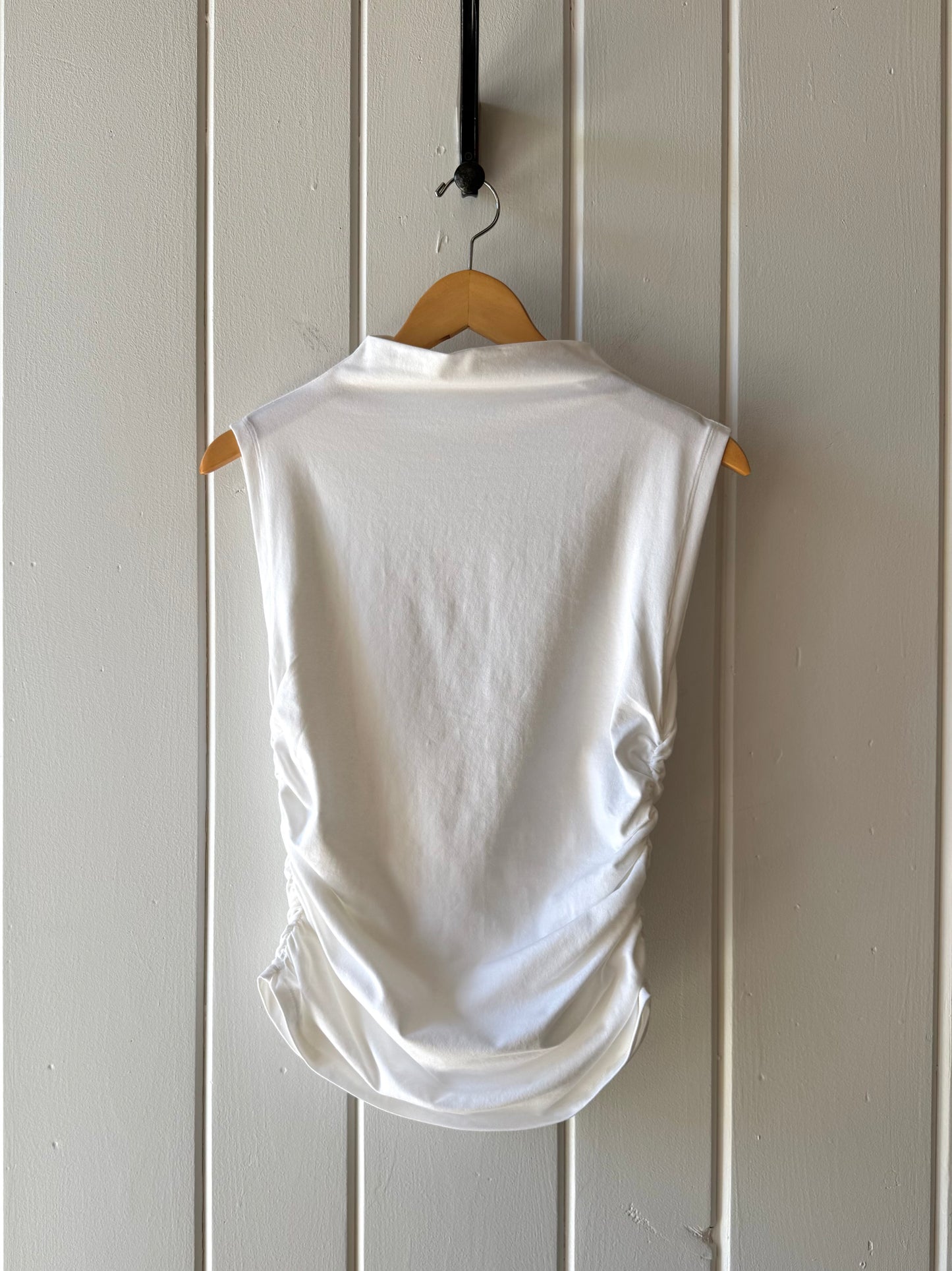 Lavali Sleeveless Mock Neck Top White