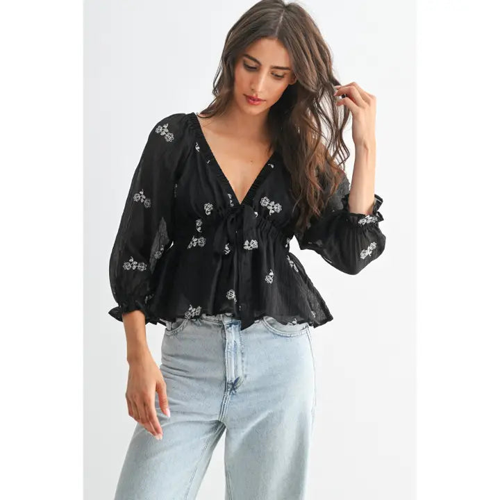 Emily Embroidered Top