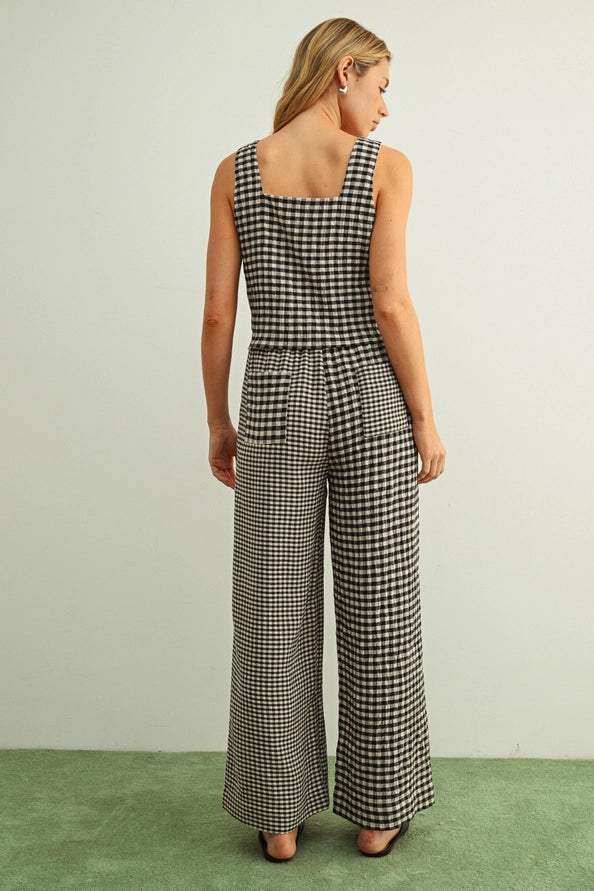 Kenzie Mixed Gingham Straight Leg Pant