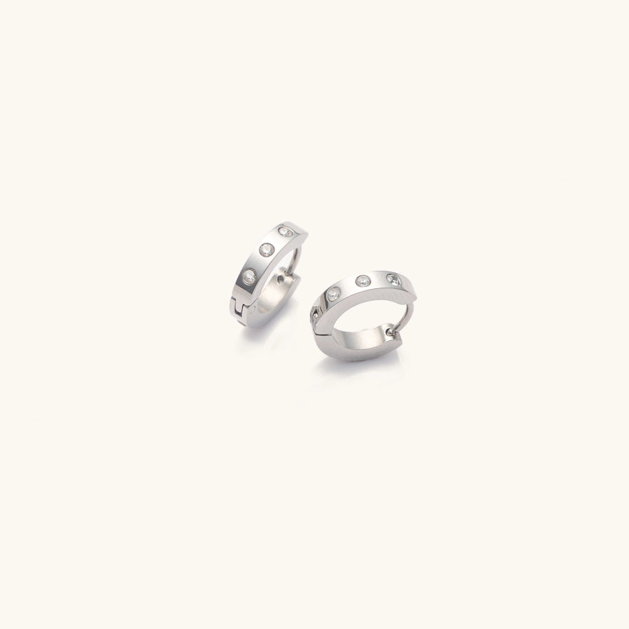 Mini Corrine Huggies Silver