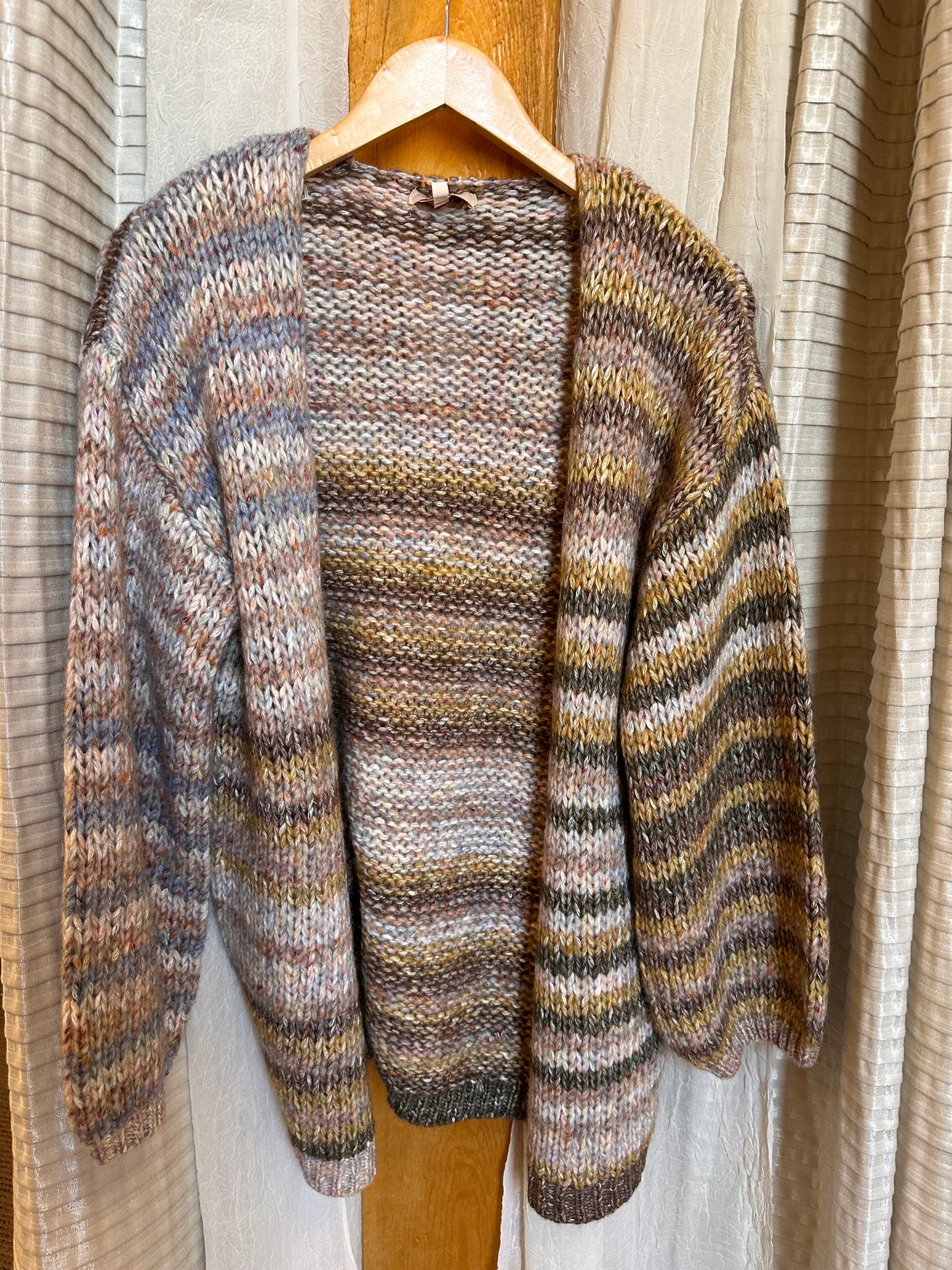 Striped Open Cardigan