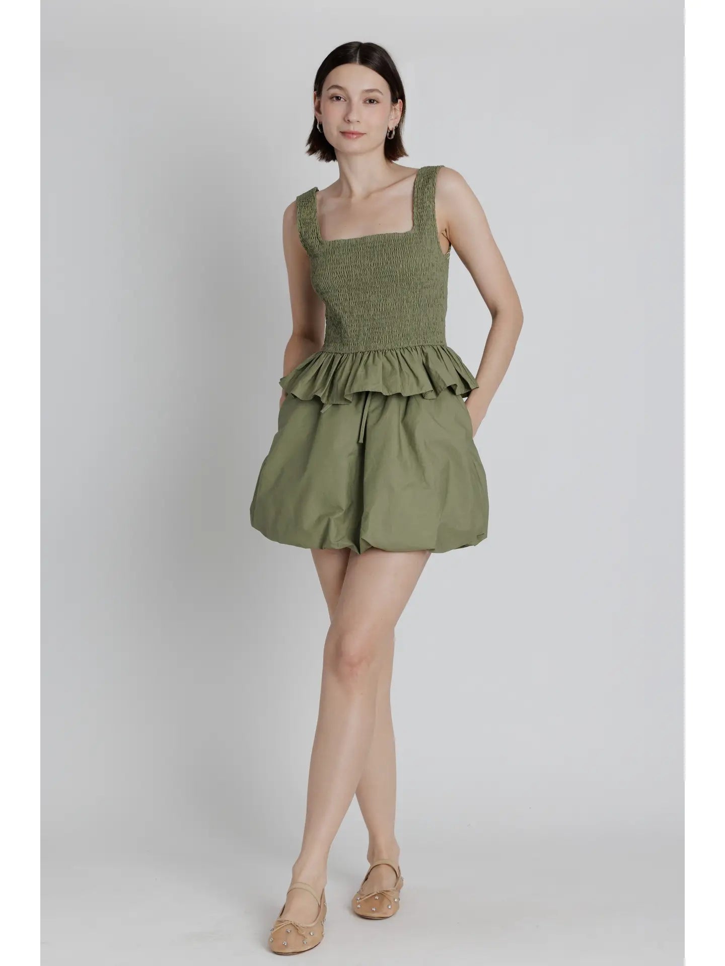 Molly Smocked Peplum Top