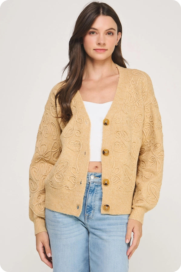 Mae Floral Embroidery Cardigan