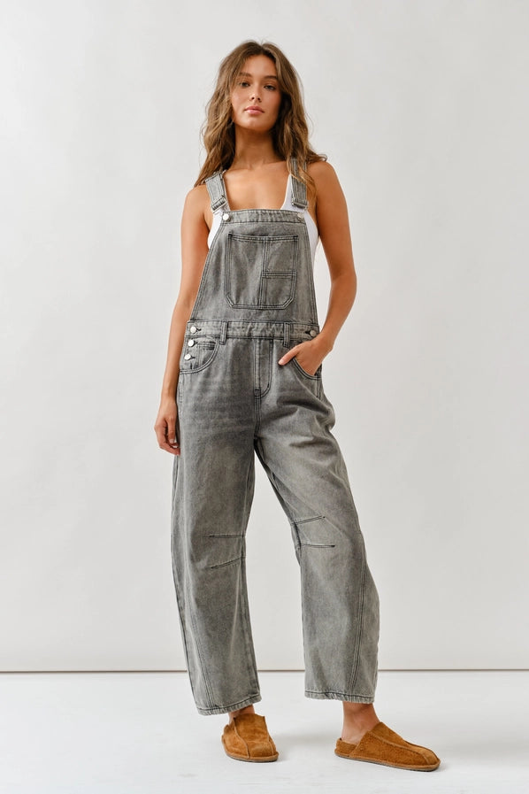 Slouchy Barrel Relaxed Fit Overalls