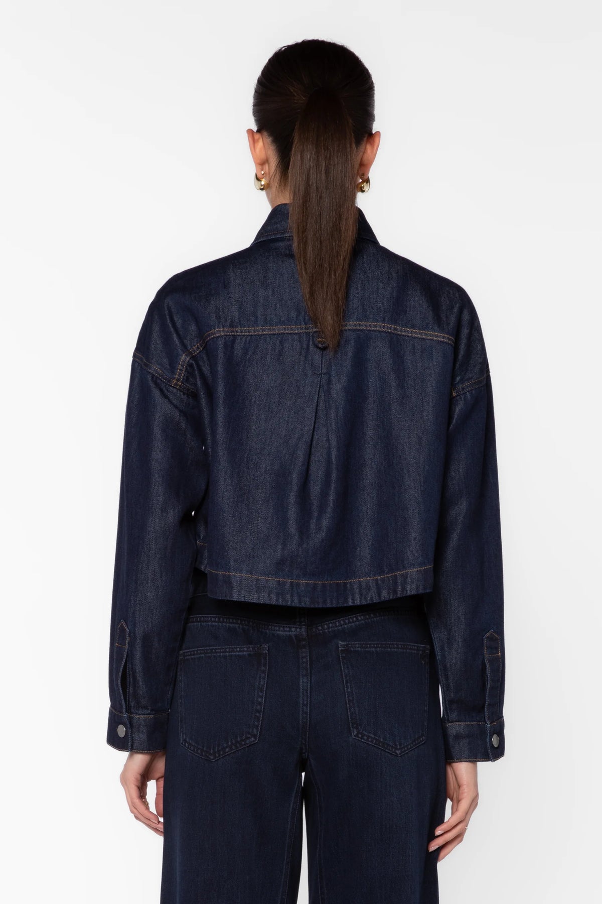 Bastille Indigo Denim Cropped Shirt