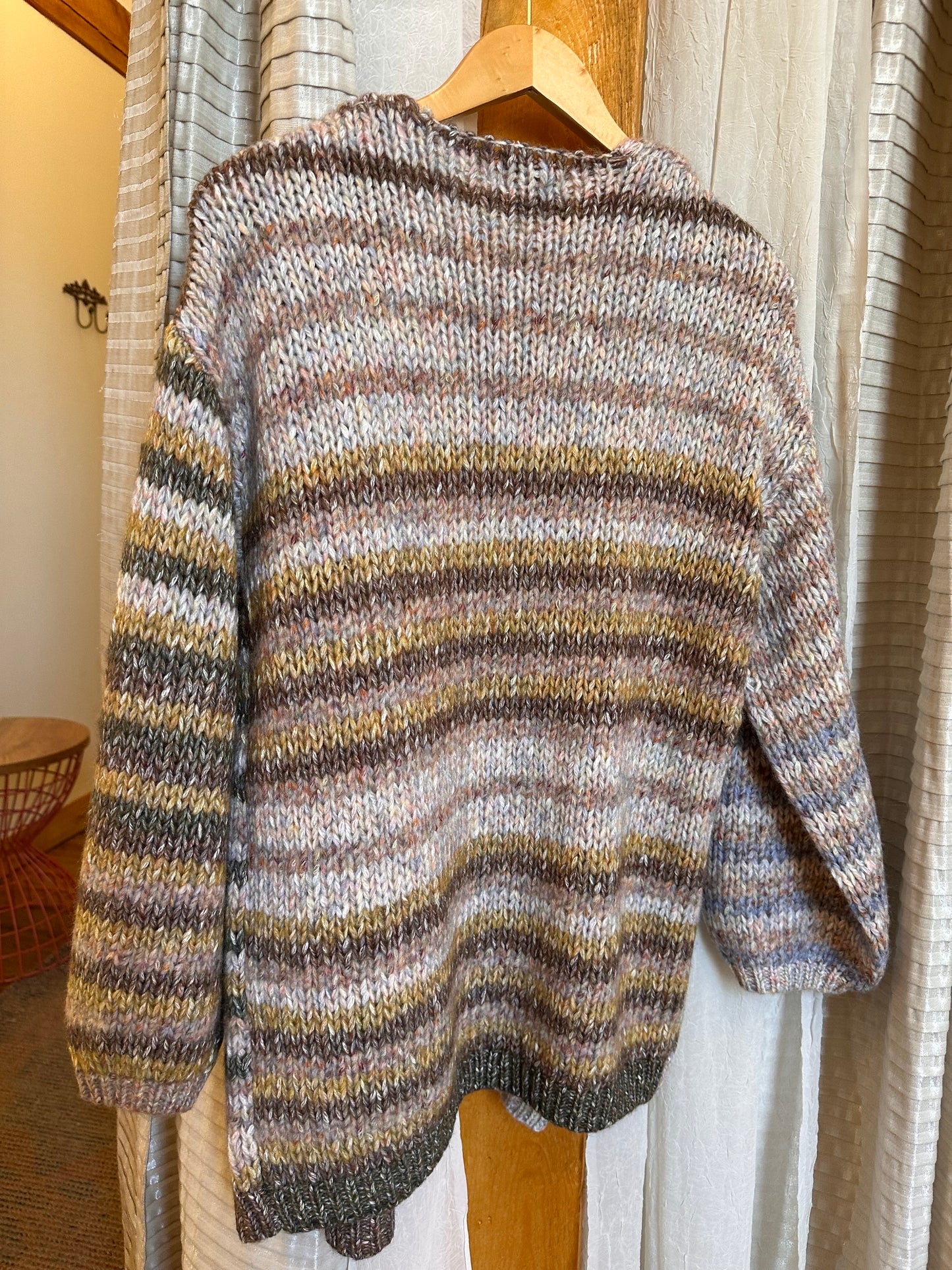 Striped Open Cardigan
