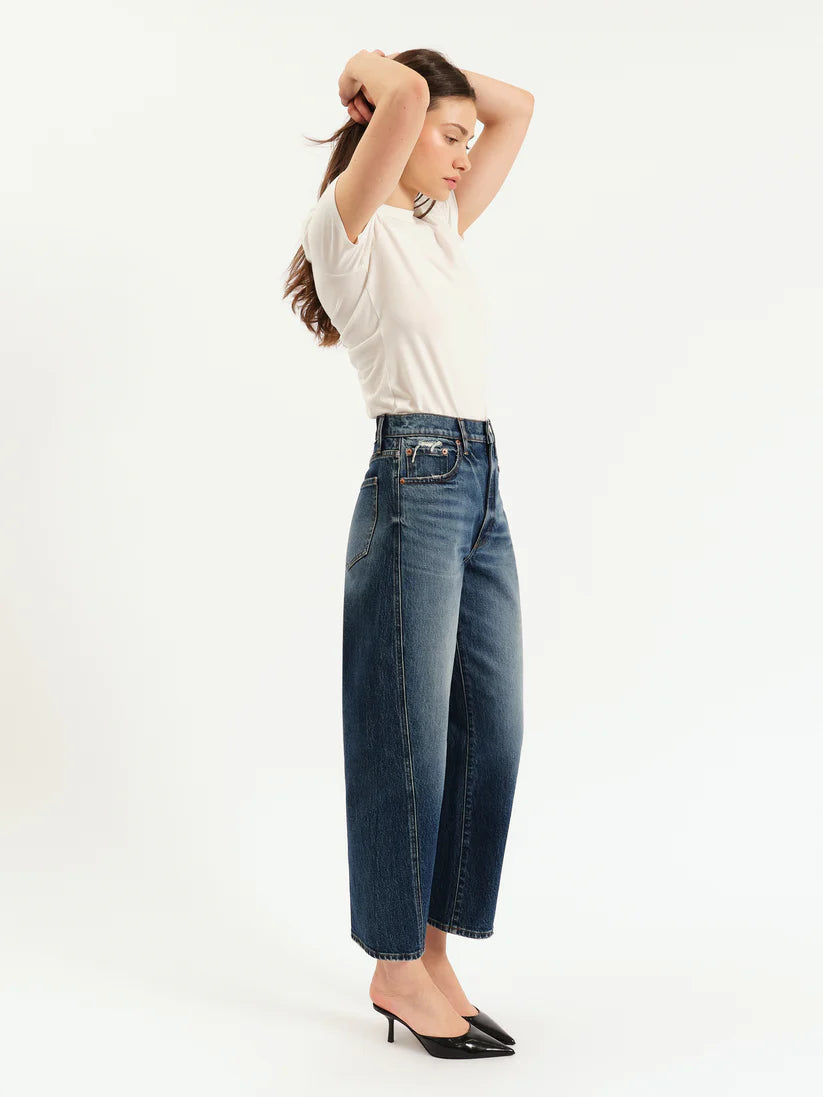 Westward Barrel Leg Dark Wash Denim