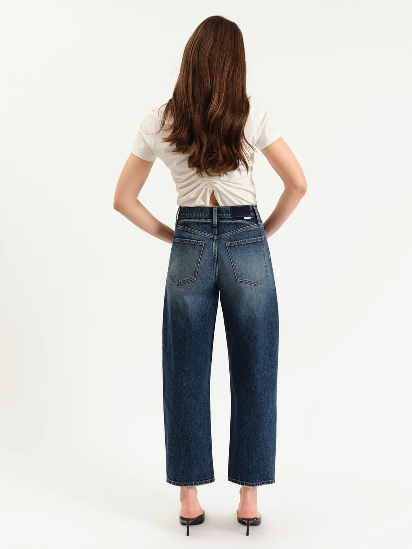 Westward Barrel Leg Dark Wash Denim