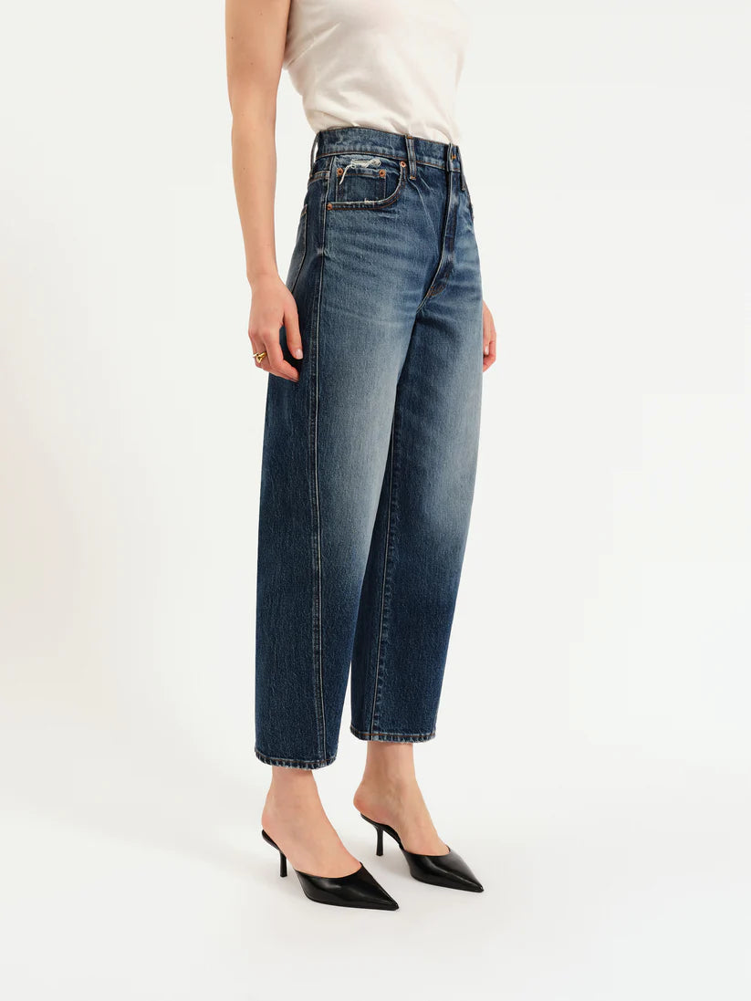 Westward Barrel Leg Dark Wash Denim