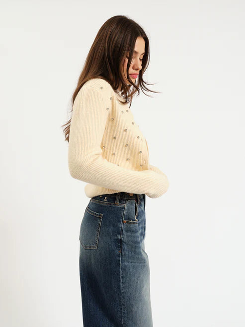 Muse Embellished Crewneck Cardigan