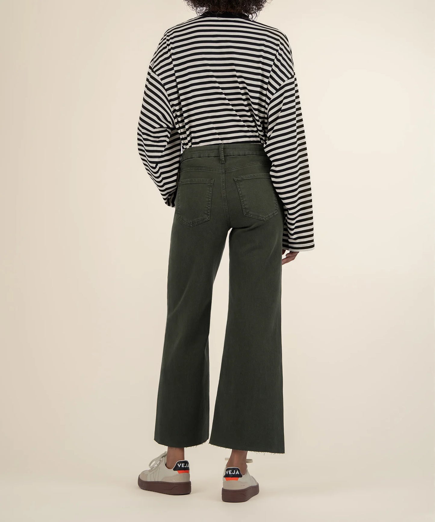 Meg High Rise Wide Leg Denim / Forest Green