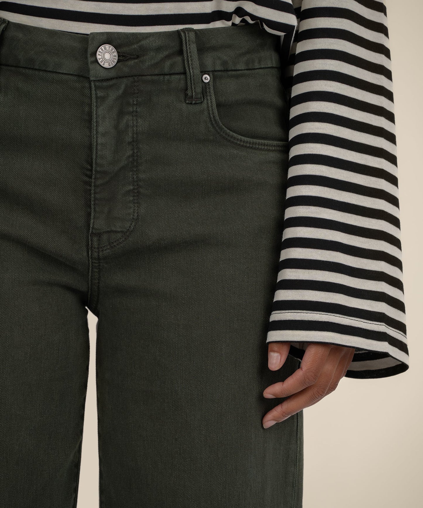 Meg High Rise Wide Leg Denim / Forest Green