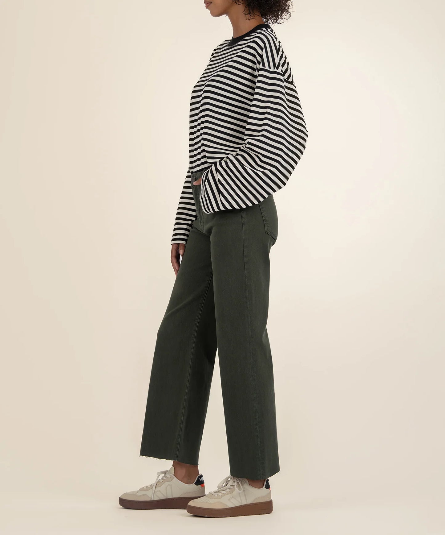Meg High Rise Wide Leg Denim / Forest Green