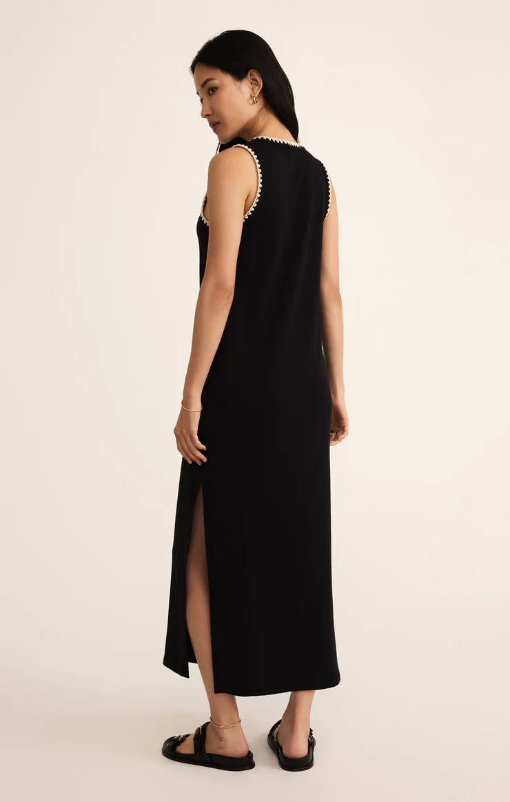 Delamer Whipstitch Rib Midi Dress