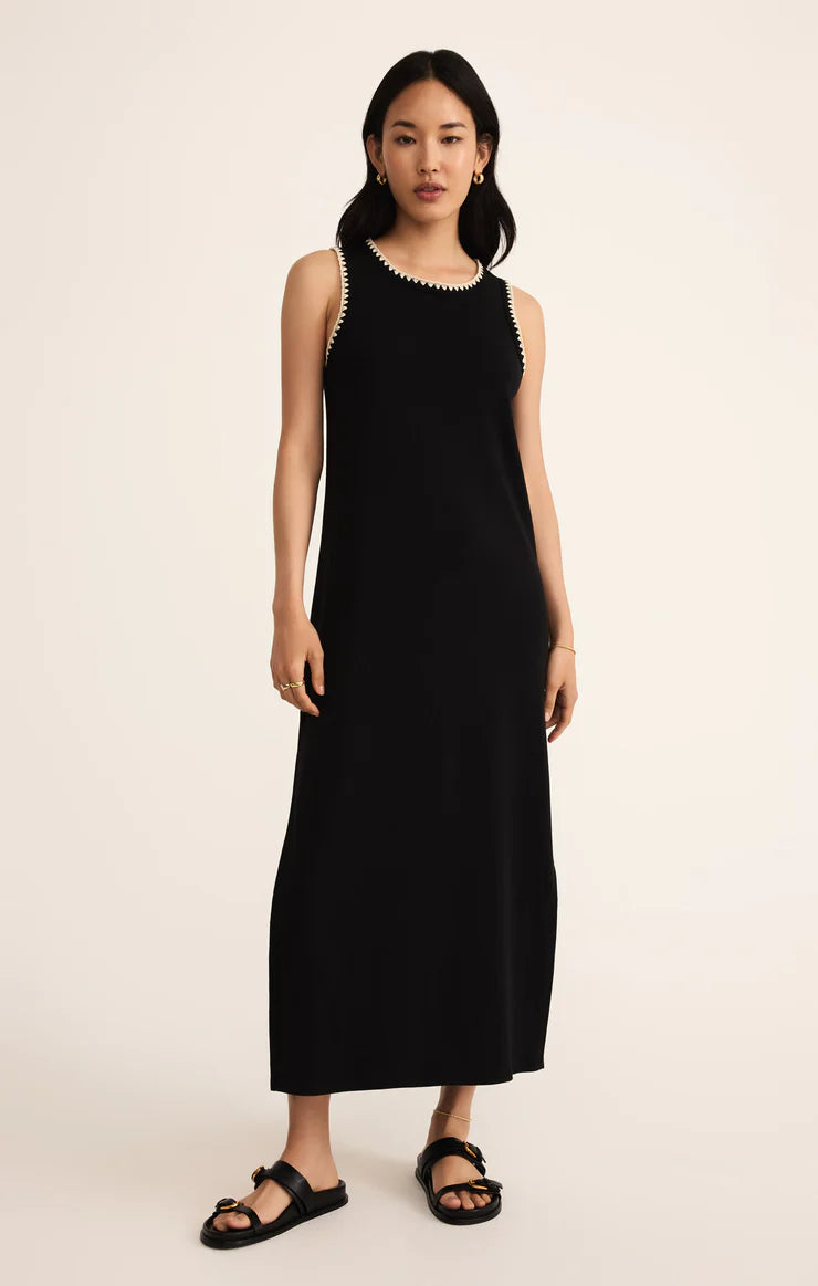 Delamer Whipstitch Rib Midi Dress