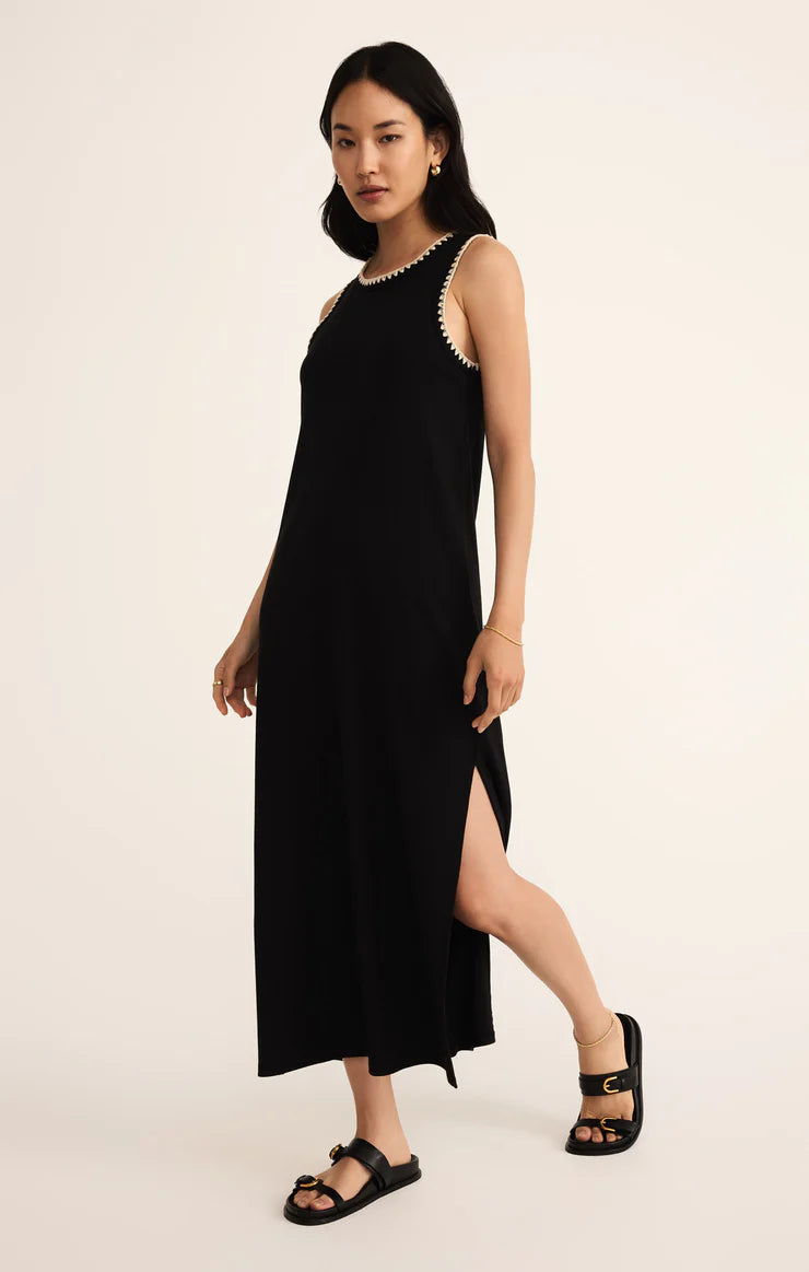 Delamer Whipstitch Rib Midi Dress