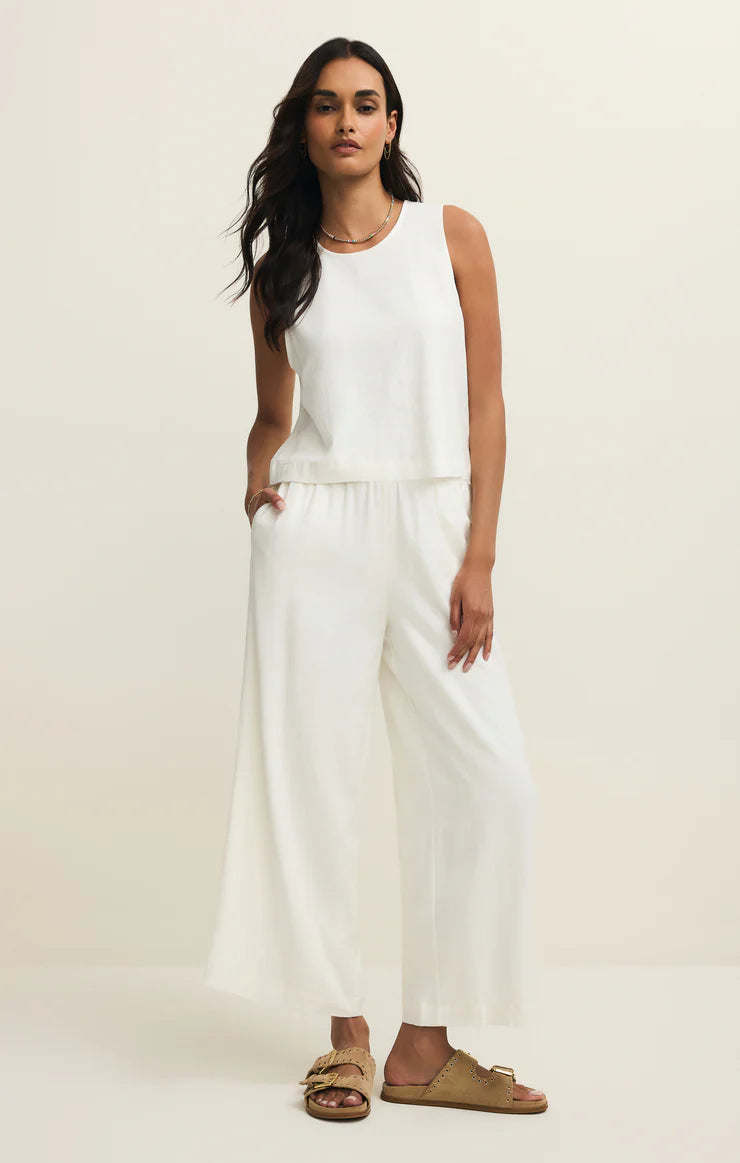 Sloane Linen Cropped Tank Top