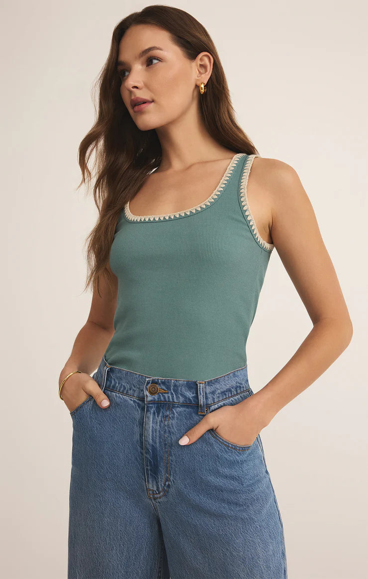 Jaidynn Whipstitch Rib Tank
