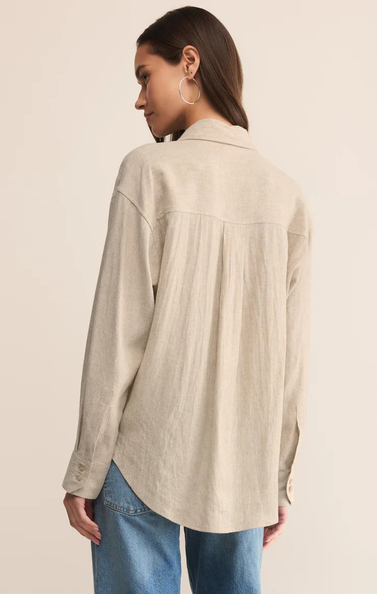 Alfie Linen Button Up Top