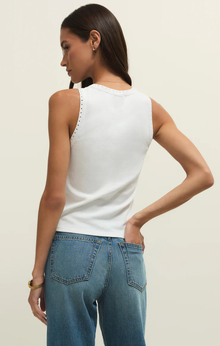 Clarke Rib Tank-White