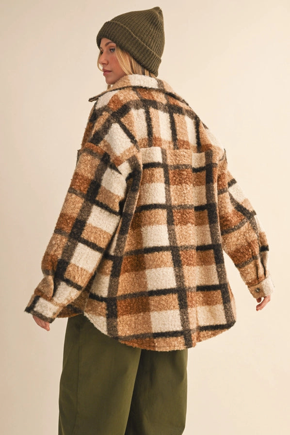Teddy Plaid Oversized Shacket