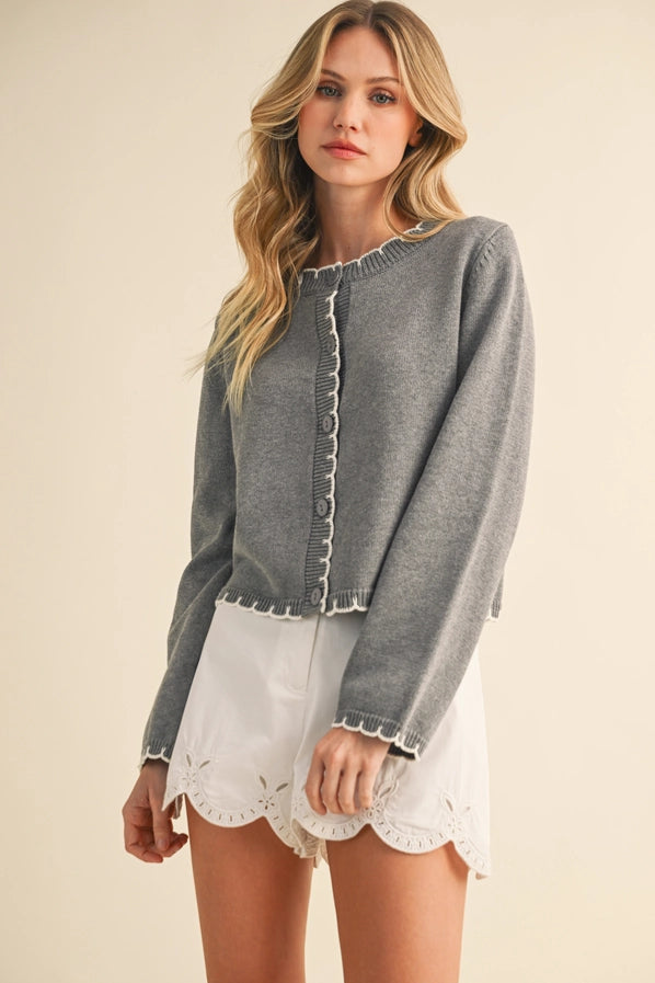 Dominique Edge Stitch Contrast Sweater